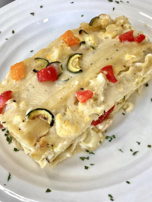 Roasted veggie and chicken lasagna