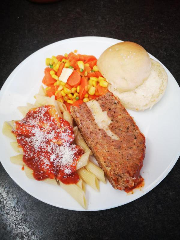 Stuffed meatloaf dinner